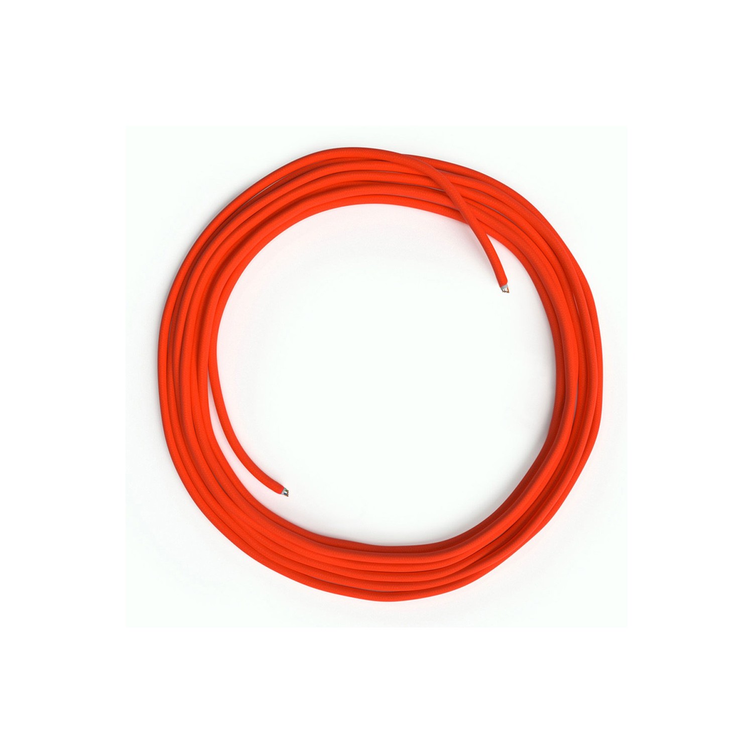 Câble Lan Ethernet Cat 5e sans connecteurs RJ45 - RF15 Effet Soie Orange Fluo