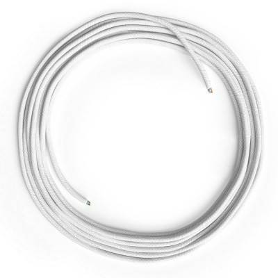 LAN Ethernet Cable Cat 5e without RJ45 plugs - Cotton Fabric RC01 White