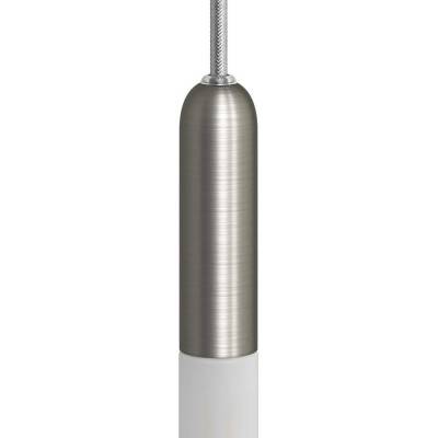P-Light, kit douille E14 en métal avec serre-câble non apparant - Titane satiné