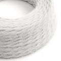Câble textile tressé 2x0,75 10 cm TP01 Blanc