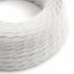 Câble textile tressé 2x0,75 10 cm TP01 Blanc