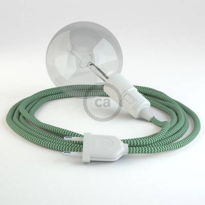 "Snake" snoerlamp met extra lang strijkijzersnoer groen viscose RZ06