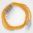 Cordon pour lampe, câble TM10 Effet Soie Jaune 1,80 m. Choisissez la couleur de la fiche et de l'interrupteur!