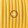 Ronde flexibele textielkabel van viscose met schakelaar en stekker. RM10 - geel 1,80 m.