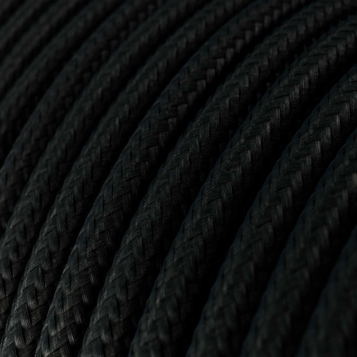 Ronde flexibele electriciteit textielkabel van viscose. RM04 - zwart