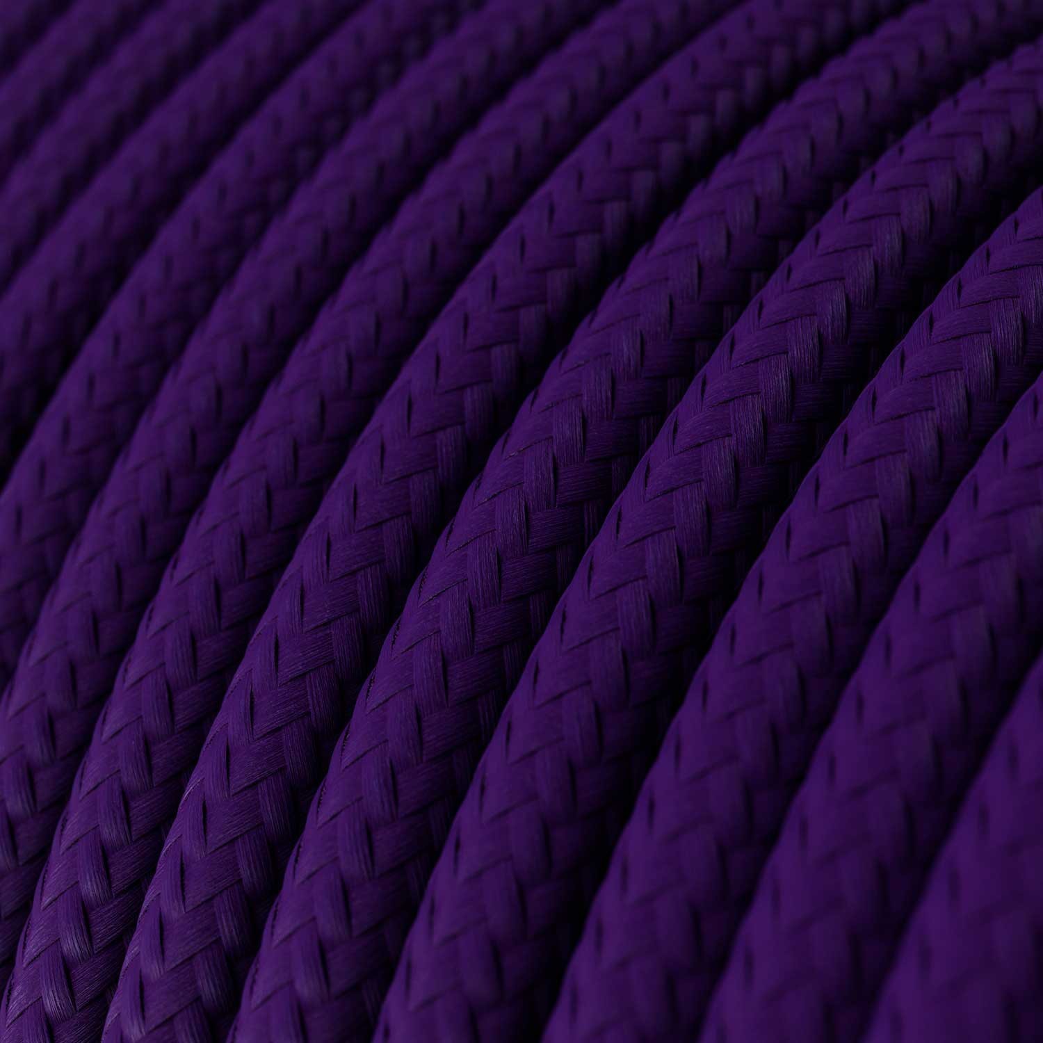 Fil Électrique Rond Gaine De Tissu De Couleur Effet Soie Tissu Uni Violet RM14