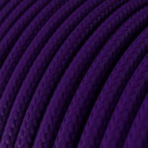Fil Électrique Rond Gaine De Tissu De Couleur Effet Soie Tissu Uni Violet RM14