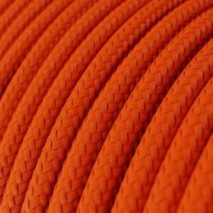 Fil Électrique Rond Gaine De Tissu De Couleur Effet Soie Tissu Uni Orange RM15