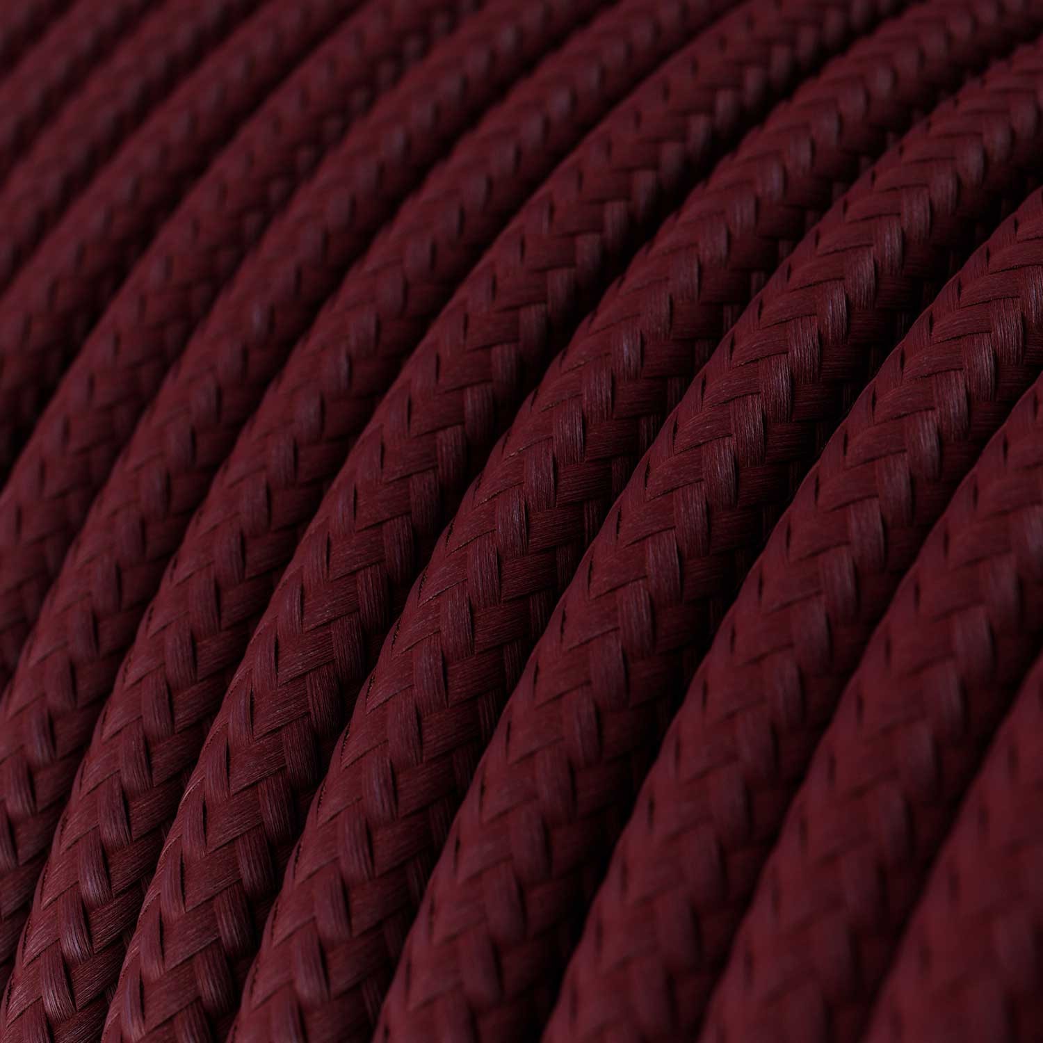 Ronde flexibele electriciteit textielkabel van viscose. RM19 - donkerrood (burgundy)