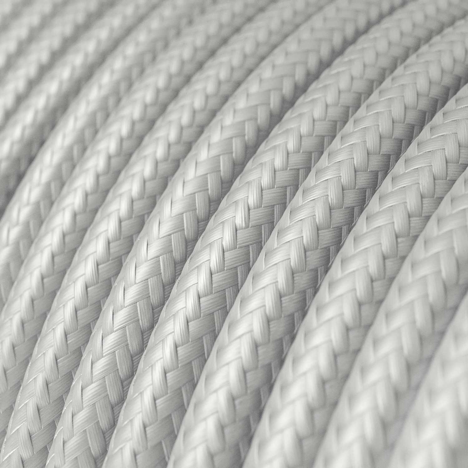 Ronde flexibele electriciteit textielkabel van viscose. RM02 - zilver