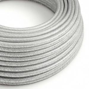 Ronde flexibele glinsterende electriciteit textielkabel van viscose. RL02 - zilver