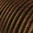 Ronde flexibele glinsterende electriciteit textielkabel van viscose. RL13 - bruin