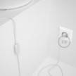 Cordon pour lampe, câble RM01 Effet Soie Blanc 1,80 m. Choisissez la couleur de la fiche et de l'interrupteur!