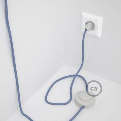 Cordon pour lampadaire, câble RM07 Effet Soie Lilas 3 m. Choisissez la couleur de la fiche et de l'interrupteur!