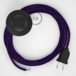 Cordon pour lampadaire, câble RM14 Effet Soie Violet 3 m. Choisissez la couleur de la fiche et de l'interrupteur!