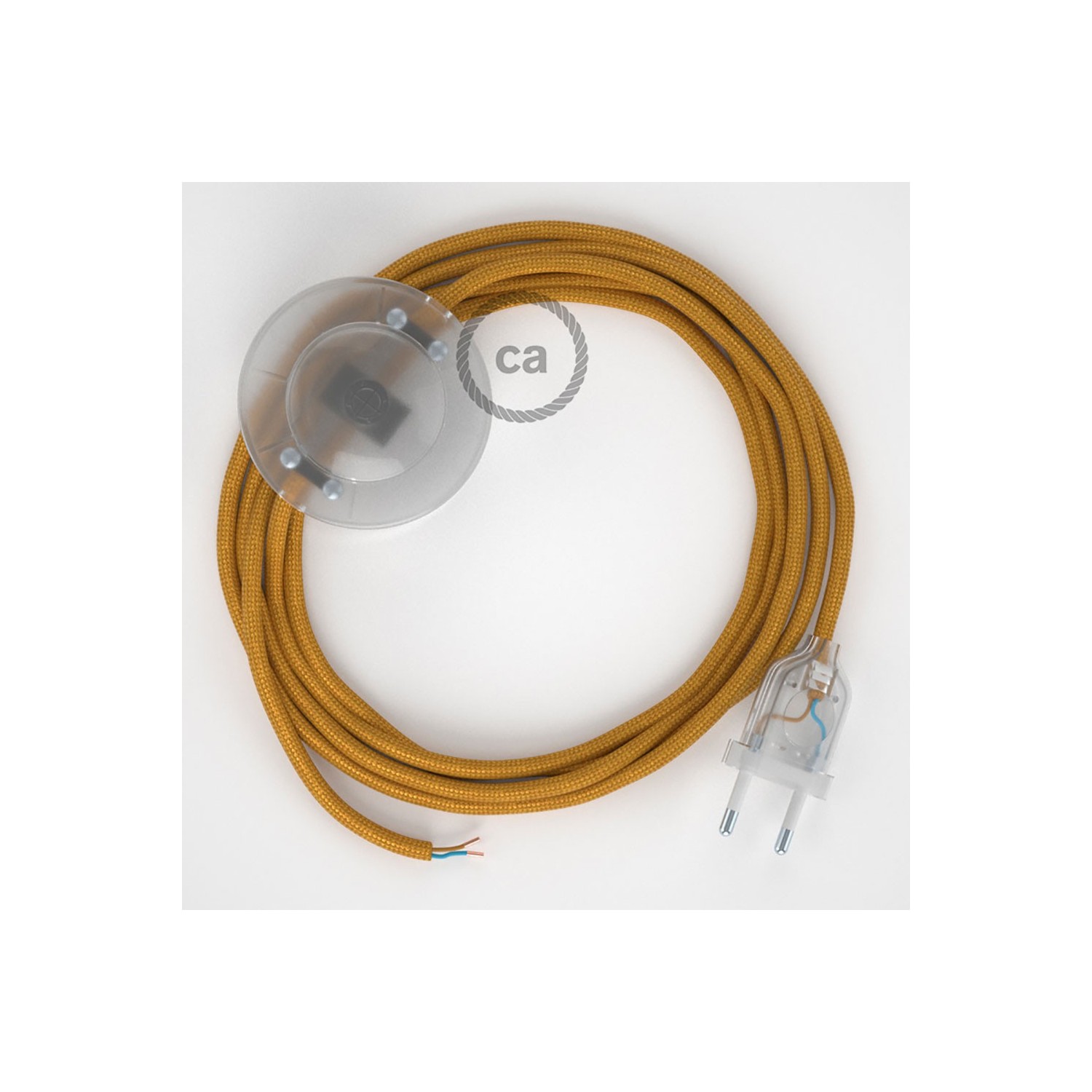 Cordon pour lampadaire, câble RM05 Effet Soie Doré 3 m. Choisissez la couleur de la fiche et de l'interrupteur!