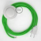 Cordon pour lampadaire, câble RM18 Effet Soie Vert Lime 3 m. Choisissez la couleur de la fiche et de l'interrupteur!