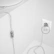 Cordon pour lampe, câble TM01 Effet Soie Blanc 1,80 m. Choisissez la couleur de la fiche et de l'interrupteur!