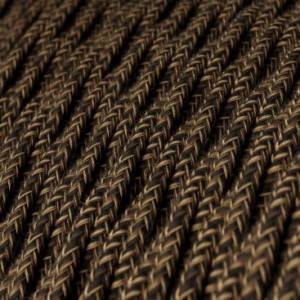 Gevlochten flexibel strijkijzersnoer van linnen. TN04 - natuurlijk bruin