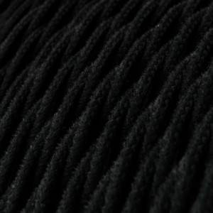Gevlochten flexibel strijkijzersnoer van katoen. TC04 - zwart
