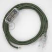 Cordon pour lampe, câble RC63 Coton Vert Gris 1,80 m. Choisissez la couleur de la fiche et de l'interrupteur!