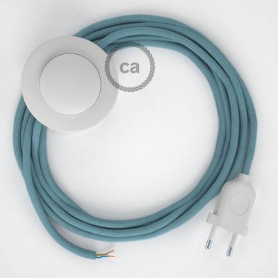 Cordon pour lampadaire, câble RC53 Coton Océan 3 m. Choisissez la couleur de la fiche et de l'interrupteur!
