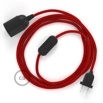 SnakeBis cordon avec douille et câble textile Coton Rouge Feu RC35