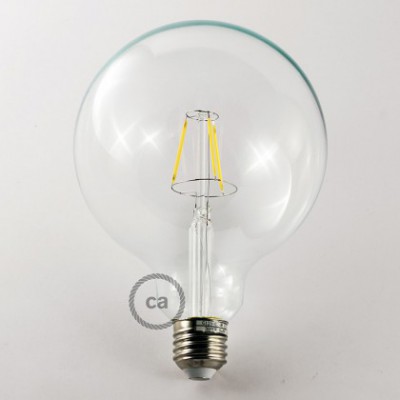 Ampoule Transparente LED Globe XL G125 Filament Court 4W E27 Vintage Décorative 2700K