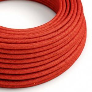 Ronde flexibele glinsterende electriciteit textielkabel van viscose. RL09 - rood