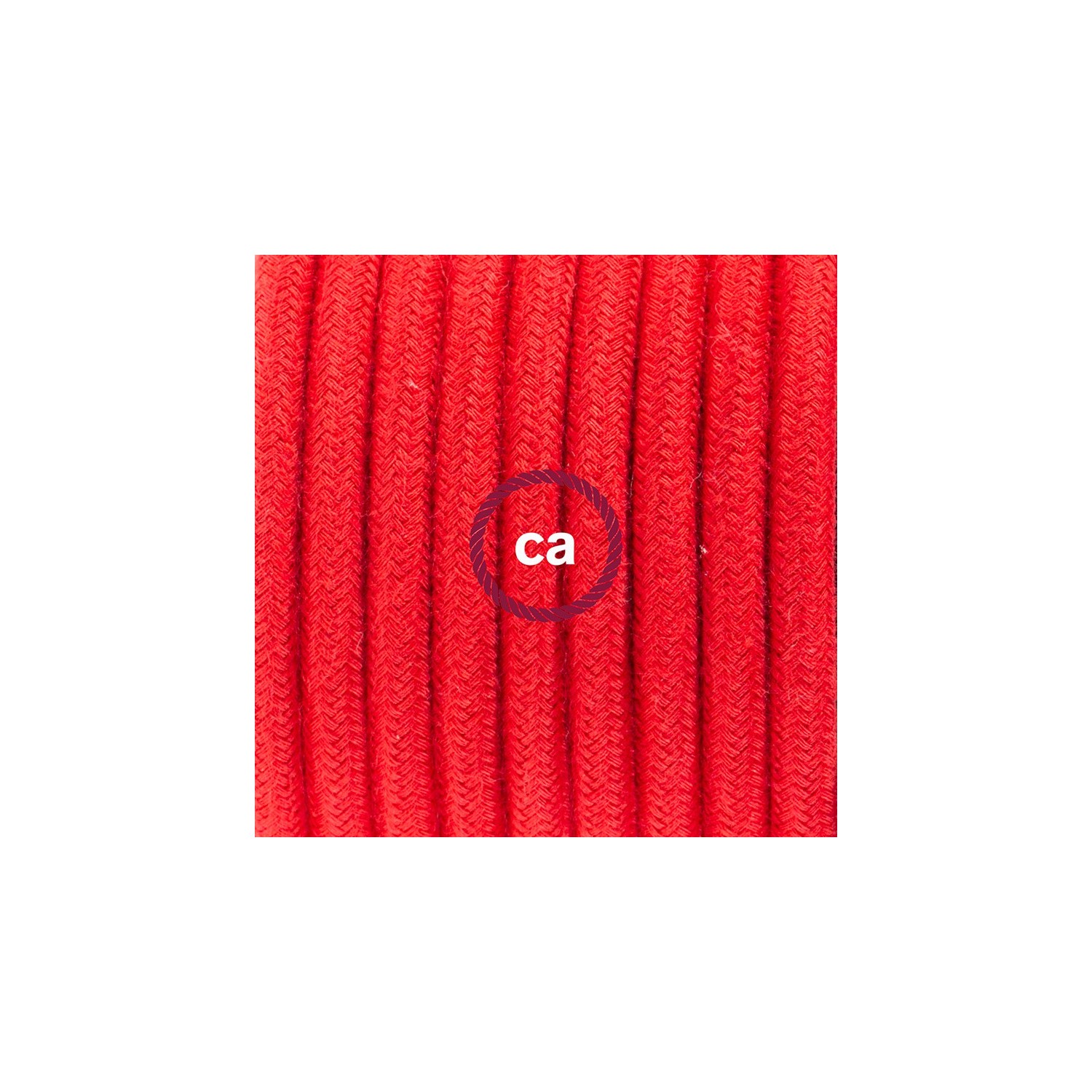 Cordon pour lampe, câble RC35 Coton Rouge Feu 1,80 m. Choisissez la couleur de la fiche et de l'interrupteur!