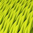 Gevlochten flexibele electriciteit textielkabel van viscose. TF10 - fluo geel