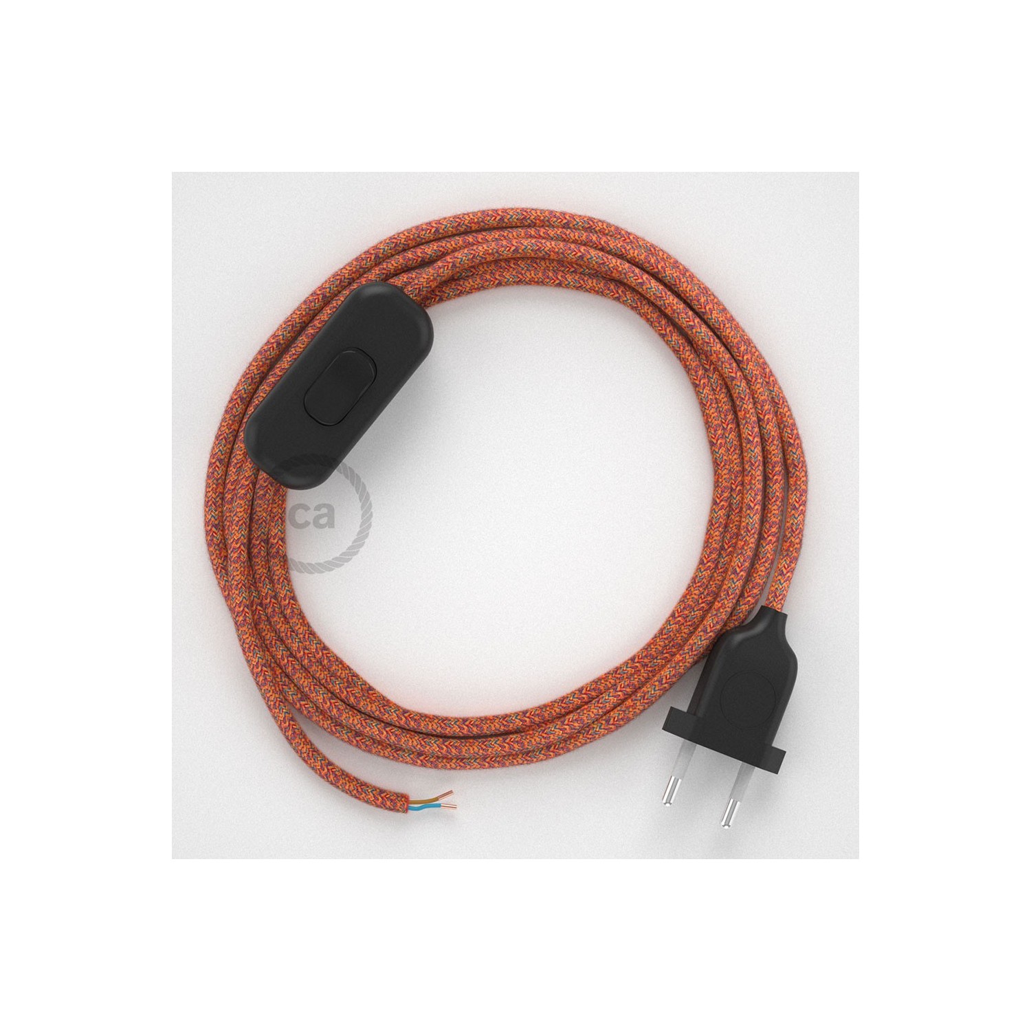 Cordon pour lampe, câble RX07 Coton Indian Summer 1,80 m. Choisissez la couleur de la fiche et de l'interrupteur!