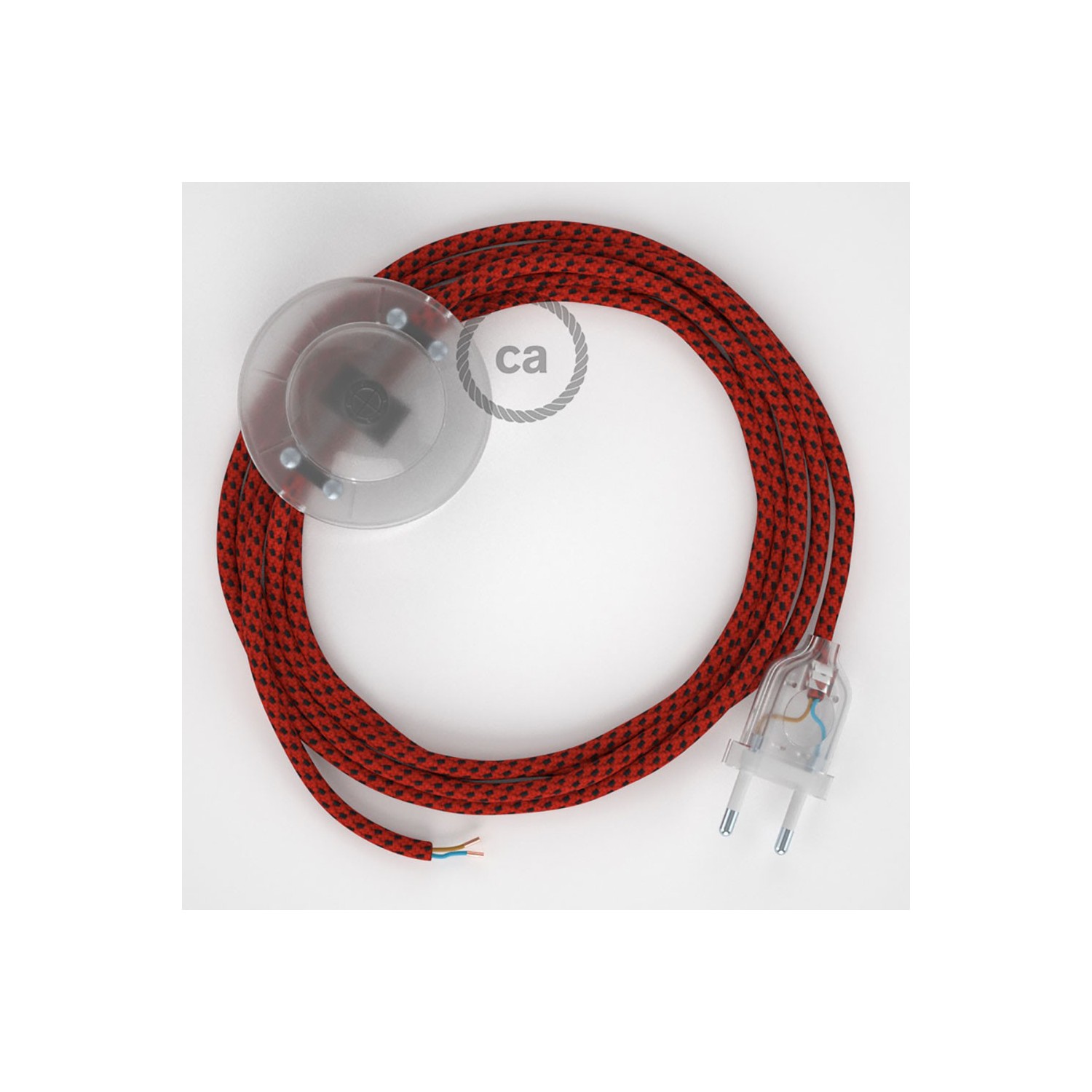 Cordon pour lampadaire, câble RT94 Effet Soie Red Devil 3 m. Choisissez la couleur de la fiche et de l'interrupteur!