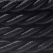 Electrische XL touwkabel, 3 x 0,75 mm. Binnenkabels bedekt met zwart textiel. Diameter 16 mm.
