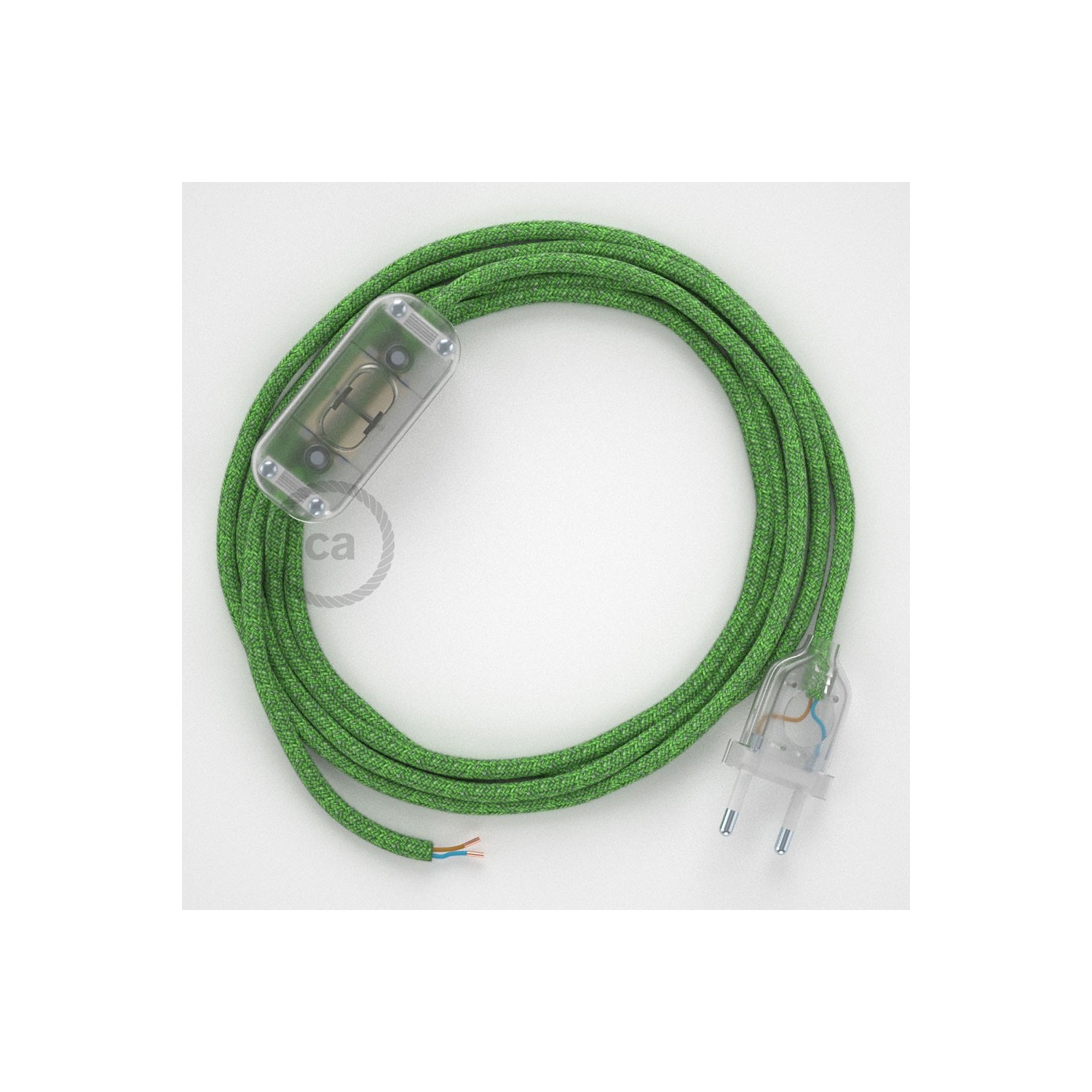 Cordon pour lampe, câble RX08 Coton Bronte 1,80 m. Choisissez la couleur de la fiche et de l'interrupteur!