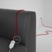 Rallonge électrique avec câble textile RC35 Coton Rouge Feu 2P 10A Made in Italy.