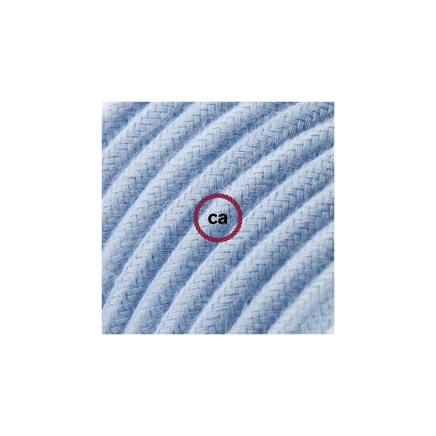 Verlengkabel 2P 10A met rond flexibel strijkijzersnoer RC53 van zeeblauw katoen