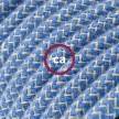 Verlengkabel 2P 10A met rond flexibel strijkijzersnoer RD75 van "Steward blue" zigzag katoen en natuurlijk linnen