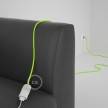 Rallonge électrique avec câble textile RF10 Effet Soie Jaune Fluo 2P 10A Made in Italy.