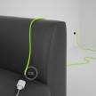 Rallonge électrique avec câble textile RF10 Effet Soie Jaune Fluo 2P 10A Made in Italy.