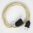 Rallonge électrique avec câble textile RM00 Effet Soie Ivoire 2P 10A Made in Italy.