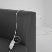 Rallonge électrique avec câble textile RM00 Effet Soie Ivoire 2P 10A Made in Italy.