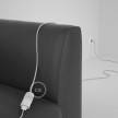 Rallonge électrique avec câble textile RM02 Effet Soie Argent 2P 10A Made in Italy.