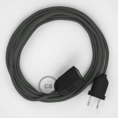Rallonge électrique avec câble textile RM03 Effet Soie Gris 2P 10A Made in Italy.