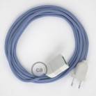 Rallonge électrique avec câble textile RM07 Effet Soie Lilas 2P 10A Made in Italy.