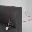 Rallonge électrique avec câble textile RM08 Effet Soie Fuchsia 2P 10A Made in Italy.