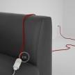 Rallonge électrique avec câble textile RM09 Effet Soie Rouge 2P 10A Made in Italy.