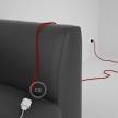 Rallonge électrique avec câble textile RM09 Effet Soie Rouge 2P 10A Made in Italy.