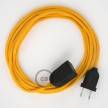 Rallonge électrique avec câble textile RM10 Effet Soie Jaune 2P 10A Made in Italy.