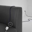 Rallonge électrique avec câble textile RM14 Effet Soie Violet 2P 10A Made in Italy.